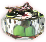 Butterfly Glass Jeweled Trinket Box