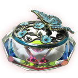 Butterfly Glass Jeweled Trinket Box,