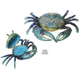 Crab Jeweled Trinket Box Austrian Crystals, Blue