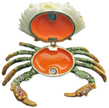 Crab Jeweled Trinket Box with Austrian Crystals, Green