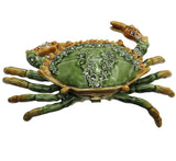 Crab Jeweled Trinket Box with Austrian Crystals, Green