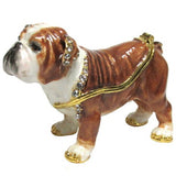 Bulldog Jeweled Trinket Box Austrian Crystals