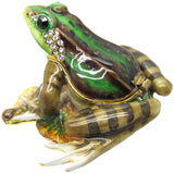 Frog Jeweled Trinket Box Austrian Crystals,