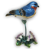 Bluebird Jeweled Trinket Box Austrian Crystals,