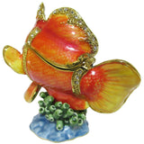 Clownfish Jeweled Trinket Box Austrian Crystals,