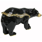 Black Bear Jeweled Trinket Box Austrian Crystals