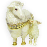 Sheep Baby Jeweled Trinket Box Austrian Crystals