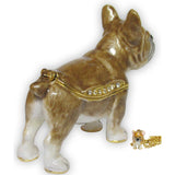 French Bulldog Puppy Jeweled Trinket Box Austrian Crystals