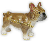 French Bulldog Jeweled Trinket Box Austrian Crystals