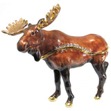 Moose Jeweled Trinket Box Austrian Crystals