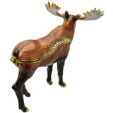 Moose Jeweled Trinket Box Austrian Crystals