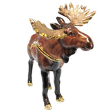 Moose Jeweled Trinket Box Austrian Crystals