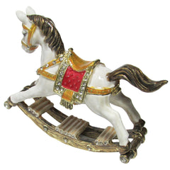 Jeweled Rocking Horse Trinket Box. outlet Hand Set Swarovski Crystals & Enamel