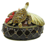 Sea Turtle Jeweled Trinket Box Austrian Crystals