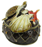Sea Turtle Jeweled Trinket Box Austrian Crystals