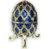Egg Jeweled Trinket Box, Austrian Crystals, Blue,