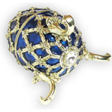 Egg Jeweled Trinket Box, Austrian Crystals, Blue,