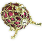 Egg Jeweled Trinket Box, Austrian Crystals, Burgundy
