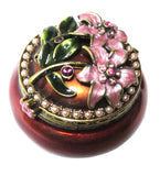Mini Flower Jeweled Trinket Box Austrian Crystals