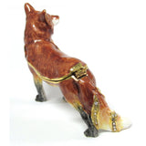 Red Fox Jeweled Trinket Box Austrian Crystals,