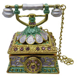 Retro Telephone Jeweled Trinket Box Austrian Crystals