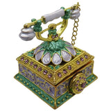 Retro Telephone Jeweled Trinket Box Austrian Crystals