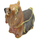 Yorkshire Terrier Jeweled Trinket Box Austrian Crystals,