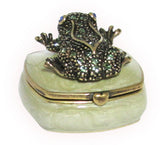 Mini Frog Jeweled Trinket Box Austrian Crystals,