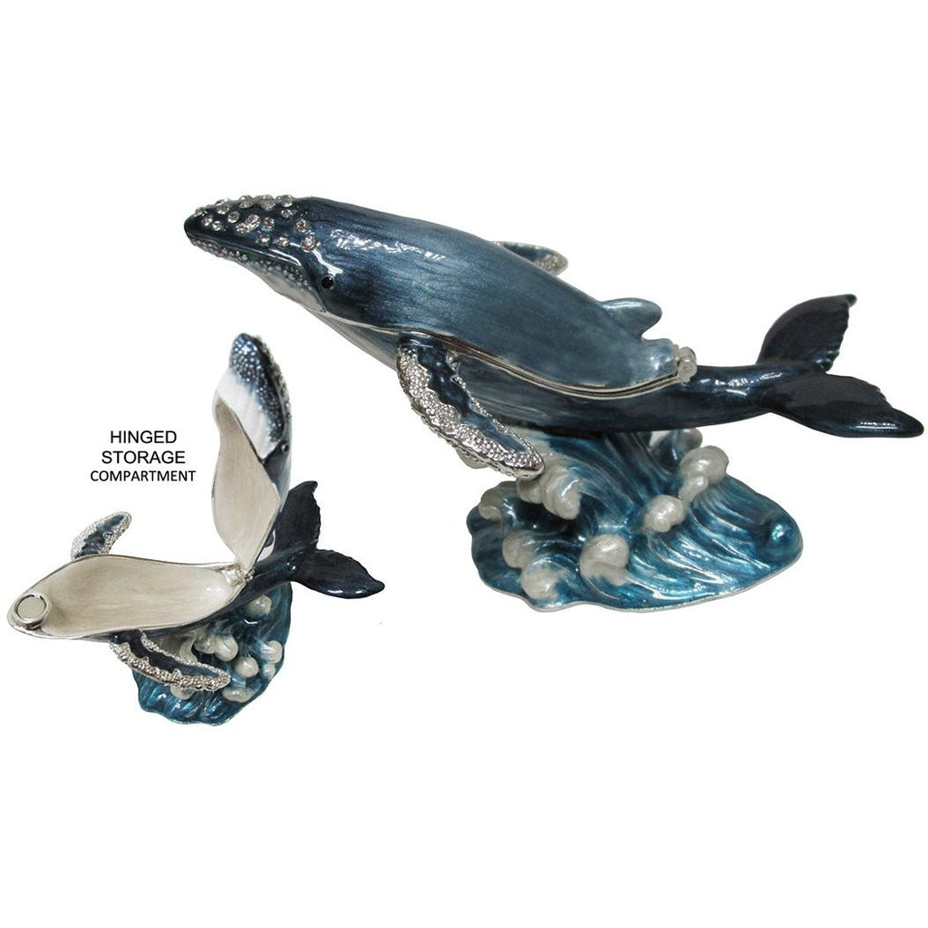 Humpback Whale Jeweled Trinket Box Austrian Crystals