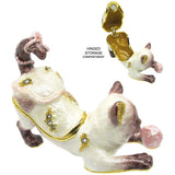 Kitten Jeweled Trinket Box Austrian Crystals,