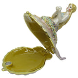 Mermaid Shell Jeweled Trinket Box Austrian Crystals,