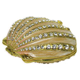 Sea Shell Jeweled Trinket Box Austrian Crystals