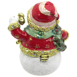 Snowman Jeweled Trinket Box Austrian Crystals