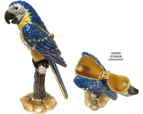 Parrot Jeweled Trinket Box Austrian Crystals