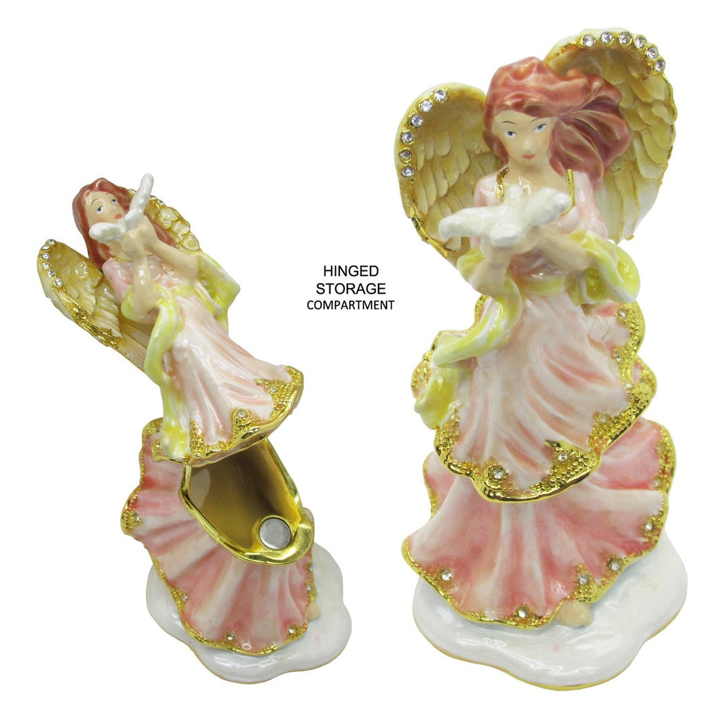 Peace Angel Jeweled Trinket Box Austrian Crystals