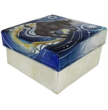 Capiz Shell Trinket Box, 3", Zodiac, Taurus