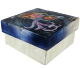 Capiz Shell Trinket Box, 3", Zodiac, Aquarius