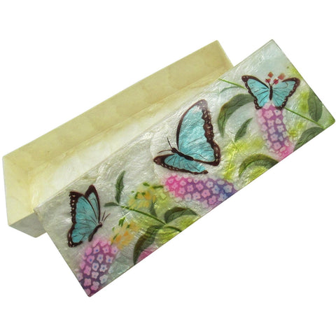 Capiz Shell Trinket Box, ", Butterflies