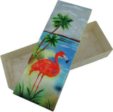 Capiz Shell Trinket Box, 9", Flamingo