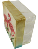 Capiz Shell Trinket Box, 4", Flamingo