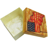 Capiz Shell Trinket Box, ", US Flag