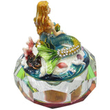 Mermaid Glass Jeweled Trinket Box