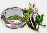 Hummingbird Glass Jeweled Trinket Box