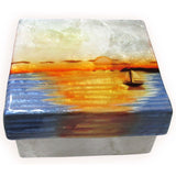 Capiz Shell Trinket Box, ", Sunset