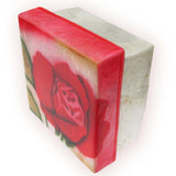 Capiz Shell Trinket Box, ", Red Rose