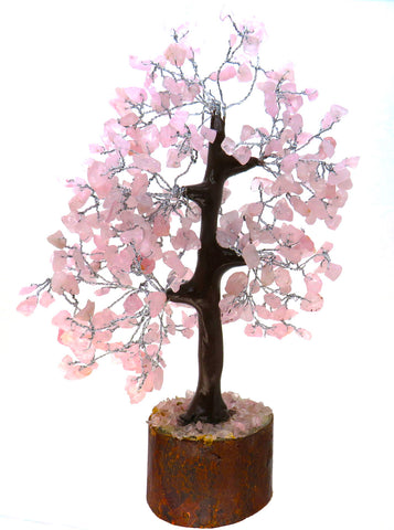rose quartz bonsai tree Crystal Gemstone Tree Rose Quartz 300 Beads Golden Wire