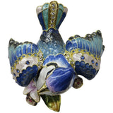 Blue Jay Jeweled Trinket Box Austrian Crystals