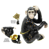 Monkey Jeweled Trinket Box Austrian Crystals