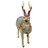 Holiday Reindeer Jeweled Trinket Box Austrian Crystals