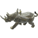Rhinoceros Jeweled Trinket Box matching Necklace